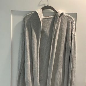 Lululemon open cotton sweater with hood and split back